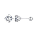 925 Sterling Silver 5mm Moissanite Earrings with White Gold Plating for Women-1