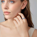 925 Sterling Silver Ring with White Gold Plating for Women, Size 6.0-8