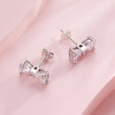925 Sterling Silver Earrings with Pavé Setting CZ and White Gold Plating-3