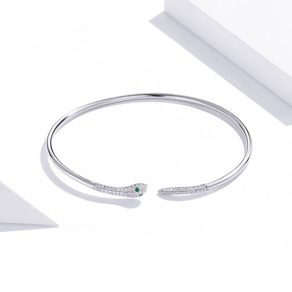 S925 Sterling Silver Bracelet with Pavé Setting CZ 6cm Diameter for Women