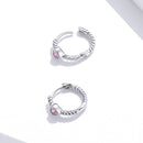 925 Sterling Silver CZ Earrings with Pavé Setting 1.3cm for Women-3