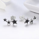 S925 Oxidized Silver Pavé CZ Earrings for Women-3