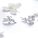 925 Sterling Silver Stud Earrings with CZ, 1.2 x 1.5cm & 1.5 x 0.9cm, Women-3
