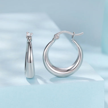 925 Sterling Silver White Gold Plated Earrings 3.0*0.7cm for Women - 0
