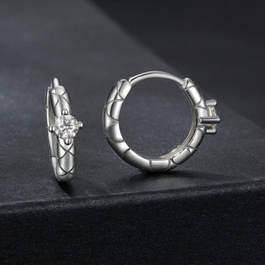 925 Sterling Silver Moissanite Earrings 1.3cm for Women - 0
