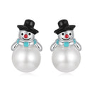 925 Sterling Silver White Gold Plated Quality Shell Pearl Earrings-1
