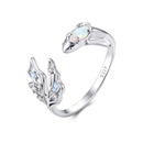 925 Sterling Silver White Gold Plated Nano Opal Ring with CZ for Women-1