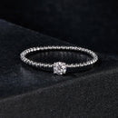 925 Sterling Silver 3mm Moissanite Ring for Women - Size 6-4