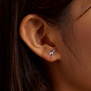 925 Sterling Silver Earrings with Pavé Setting CZ in Oxidized Silver-5