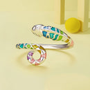 925 Sterling Silver Enamel Process Pavé Setting CZ Ring for Women-4