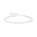 925 Sterling Silver White Gold Plated Shell Pearl Bracelet 16+6cm for Women-1