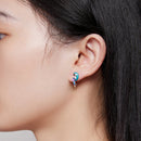 925 Sterling Silver Enamel Crafted Earrings for Women - 16x9mm-8