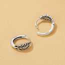 925 Sterling Silver Oxidized Earrings 12*5mm-5