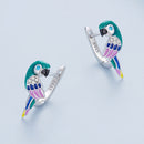 925 Sterling Silver Enamel Crafted Earrings for Women - 16x9mm-5