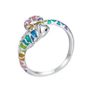 925 Sterling Silver Enamel Process Pavé Setting CZ Ring for Women-1