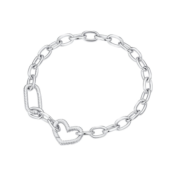 925 Sterling Silver Plated 190mm Bracelet for Women