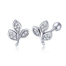 925 Sterling Silver Oxidized Pavé Setting CZ Earrings-1