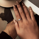 925 Sterling Silver White Gold Plated Ring with Pavé Setting CZ, Size 6.0 for Women-5