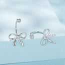 925 Sterling Silver Earrings with White Gold Plating - 1.0*1.3 cm-2