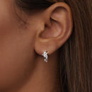 925 Sterling Silver & White Gold Earrings with Pavé Setting CZ - 12x6mm for Women-7