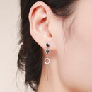 925 Sterling Silver Oxidized Pavé Setting CZ Earrings-6