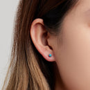 925 Sterling Silver Turquoise Earrings 0.4cm for Women-6