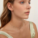 925 Sterling Silver Plated White Gold Pendant Necklace with CZ Charm for Women 38+6cm-6
