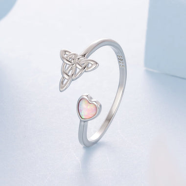 925 Sterling Silver Synthetic Opal White Gold Plated Ring for Women - 0