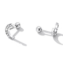 925 Sterling Silver Earrings with Pavé Setting CZ, 0.8*0.6cm for Women-4