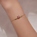 925 Sterling Silver Gold Plated CZ Bracelet 15+6cm for Women-7