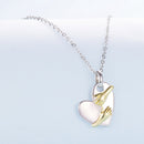 925 Sterling Silver + Plated White Gold + Plated Gold 1.8*1.2cm Necklace for Women-3