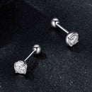 925 Sterling Silver 4mm Moissanite Earrings with Platinum Plating for Women-4
