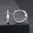 925 Sterling Silver Moissanite and Opal White Gold Plated Earrings for Women-5