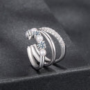 925 Sterling Silver Earrings with Moissanite and Freshwater Pearl for Women, 1.2*1.7cm, White Gold Plated-3