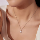 925 Sterling Silver Moissanite 1.4x1.0cm White Gold Plated Necklace 40+5cm for Women-6