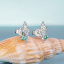 925 Sterling Silver Earrings with Transparent Glass, 5x12mm for Women-3