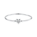 925 Sterling Silver White Gold Plated CZ Bracelet for Women - Size 17.0-1