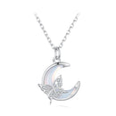 925 Sterling Silver Necklace with CZ and Resin Pendant-2