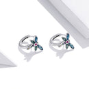 925 Sterling Silver Dragonfly Earrings with CZ and Enamel - 0.9 cm for Women-2