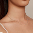 925 Sterling Silver Plated Platinum Necklace 400+50mm for Women-7