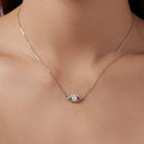 925 Sterling Silver Moissanite Necklace 40+5cm in Length for Women-5