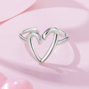 925 Sterling Silver Oxidized Silver Heart Ring for Women-3