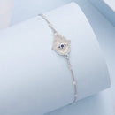 925 Sterling Silver + White Gold Plated 15cm Adjustable Bracelet with CZ and Synthetic Spinel for Women-2