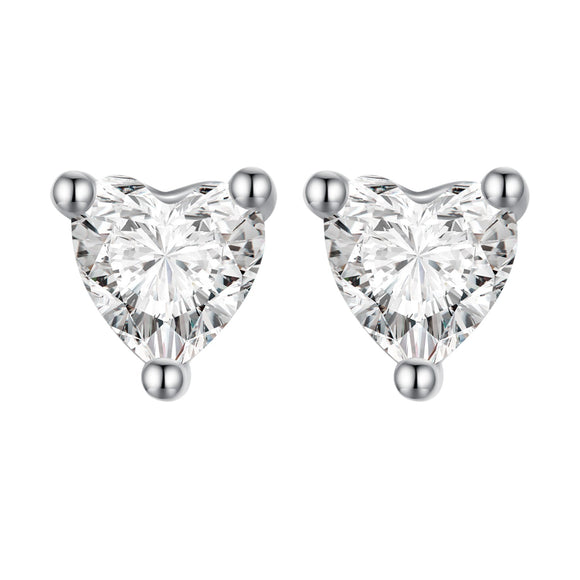 999 Platinum Plated S925 Silver Pavé Setting Earrings for Women