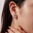 925 Sterling Silver Brass White Gold Plated Earrings with CZ for Women-7