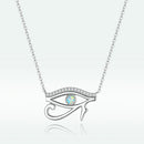 925 Sterling Silver Opal Necklace with CZ and Platinum Plating, Adjustable Length 45cm, Women’s Jewelry-4