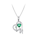 S925 Sterling Silver Plated Platinum Necklace with Pavé Setting and CZ-1