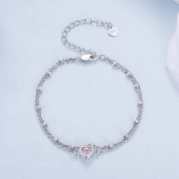 S925 Sterling Silver Pavé CZ Plated Bracelet for Women