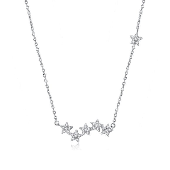 925 Sterling Silver Plated Platinum 45cm Pavé Setting CZ Necklace for Women