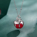 925 Sterling Silver White Gold Plated Enamel Necklace 40+5cm for Women-3
